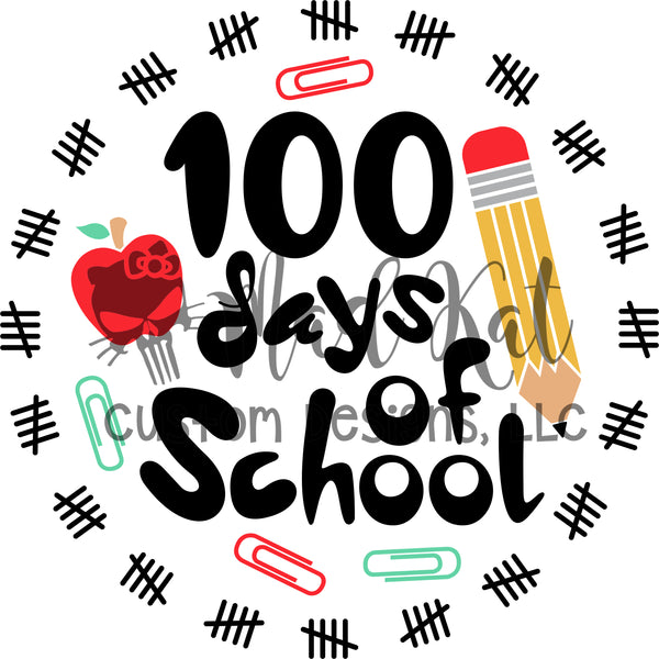 100 Days Pencil Sublimation Transfer