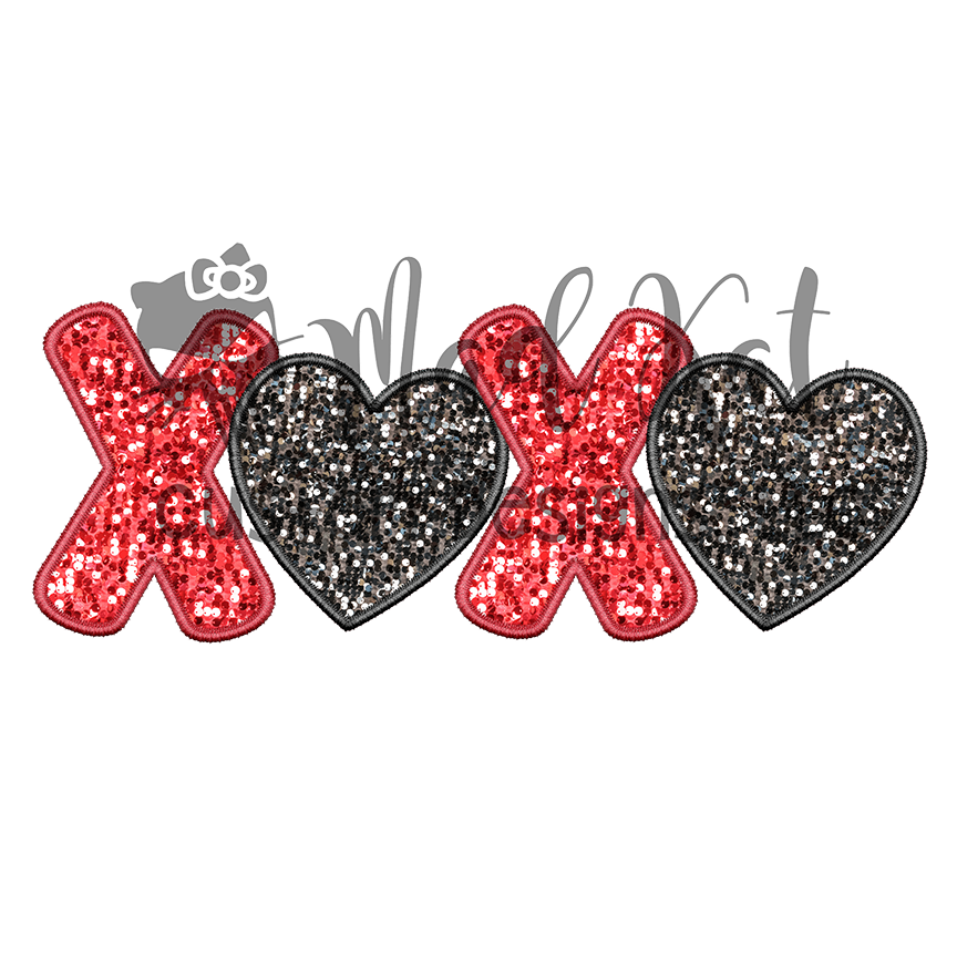 Xoxo Faux Embroidery Sublimation Transfer Mad Kat Custom Designs Llc