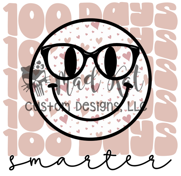100 Days Retro Smile Glasses HTV transfer