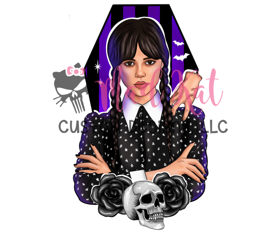 Wed Purple Striped Coffin HTV transfer – Mad Kat Custom Designs, LLC