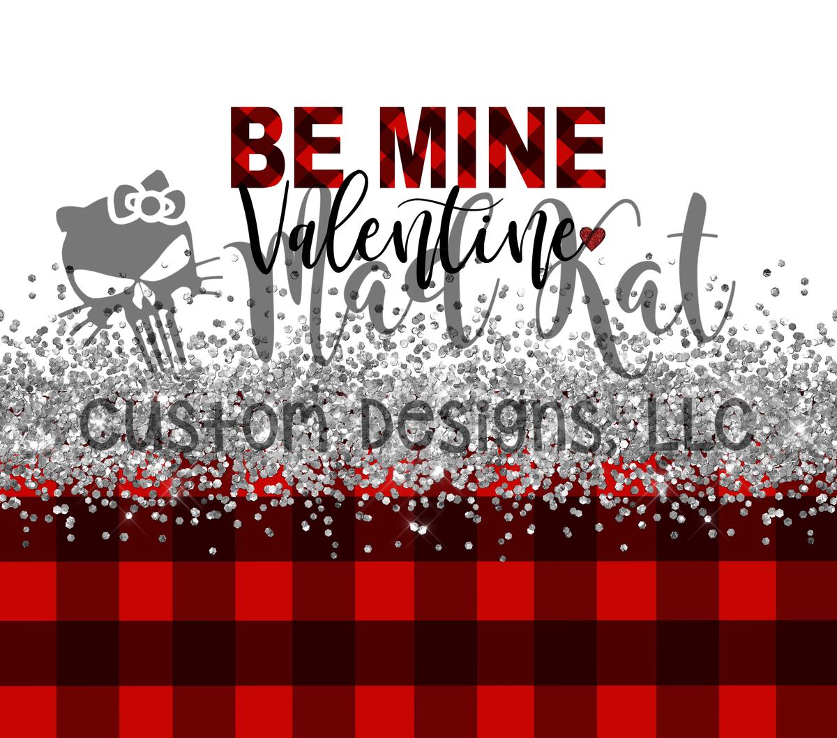 Be Mine Red Plaid Valentine Tumbler
