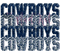 Cowboys Stacked HTV transfer