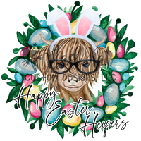 Happy Easter Heifers Wreath Sublimation Transfer