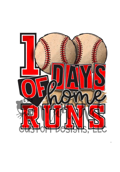 100 Days Baseball Sublimation Transfer