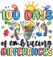 100 Days Embracing Differences HTV transfer