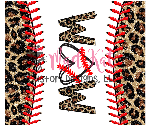 Baseball Mom Leopard Tumbler Print