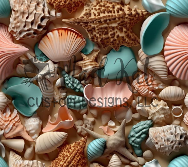 3D Seashells Tumbler Print
