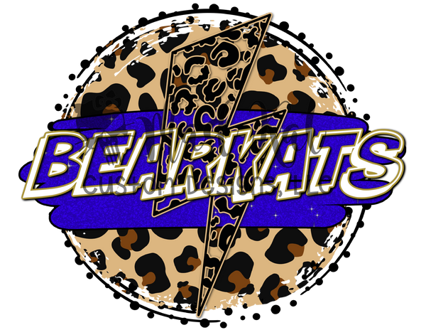 Bearkats Leopard Circle HTV transfer