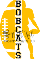 Bobcat Football Player Yellow Sublimation Transfer