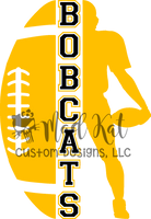 Bobcat Football Player Yellow HTV transfer