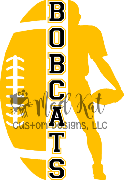 Bobcat Football Player Yellow HTV transfer