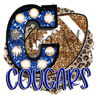 Cougars Football Glitter HTV transfer