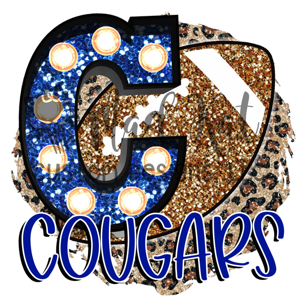 Cougars Football Glitter Sublimation Transfer