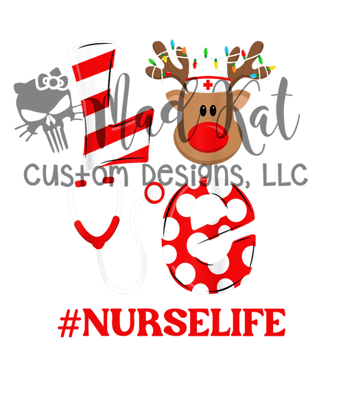 Christmas Nurse Life HTV transfer