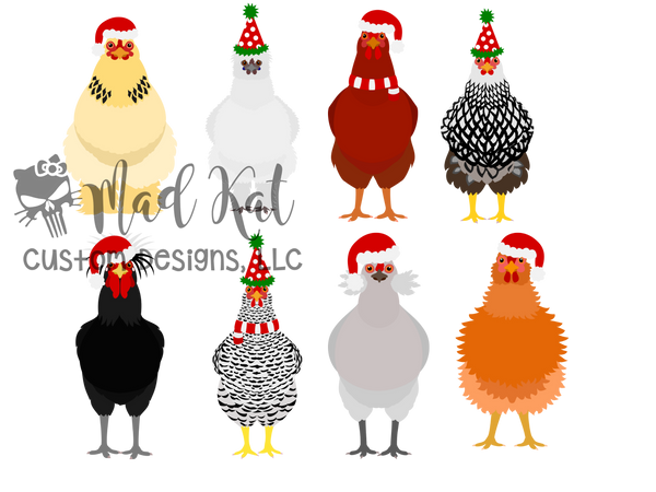 Christmas Chickens HTV transfer