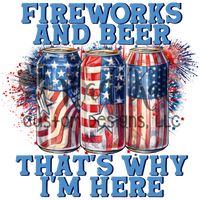 Fireworks and Beer Sublimation Transfer