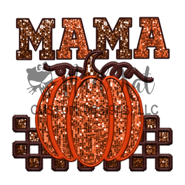 Faux Embroidery Mama Pumpkin Sublimation Transfer