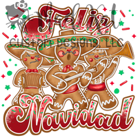 Feliz Navidad Mariachi Gingerbread HTV transfer