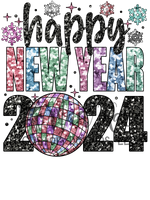 Happy New Year 2024 Sublimation Transfer
