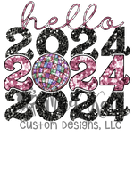 Hello 2024 Pink HTV transfer