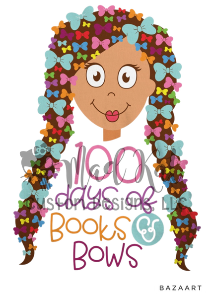 100 Days Books & Bows HTV Transfer