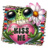 Kiss Me Frog Sublimation Transfer