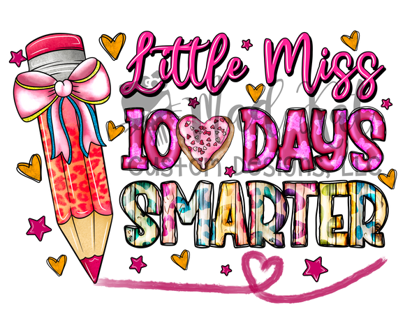 100 Days Little Miss Pencil HTV Transfer