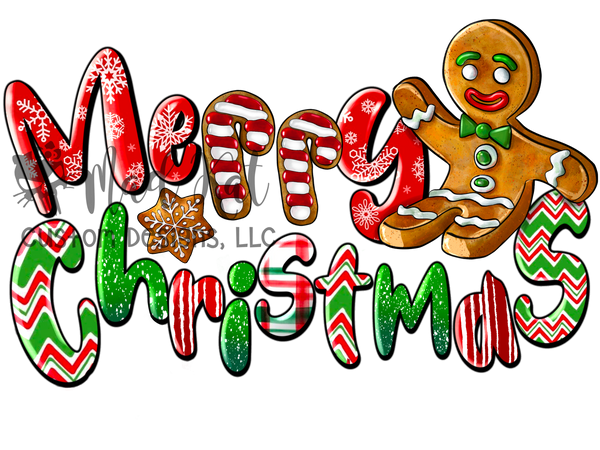 Merry Christmas Gingerbread HTV transfer
