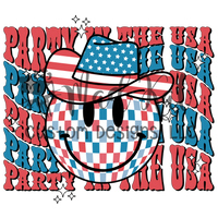 Party in the USA Smiley Sublimation Transfer
