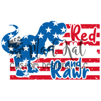Red White & Rawr Sublimation Transfer