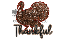 Thankful turkey faux embroidery Sublimation Transfer