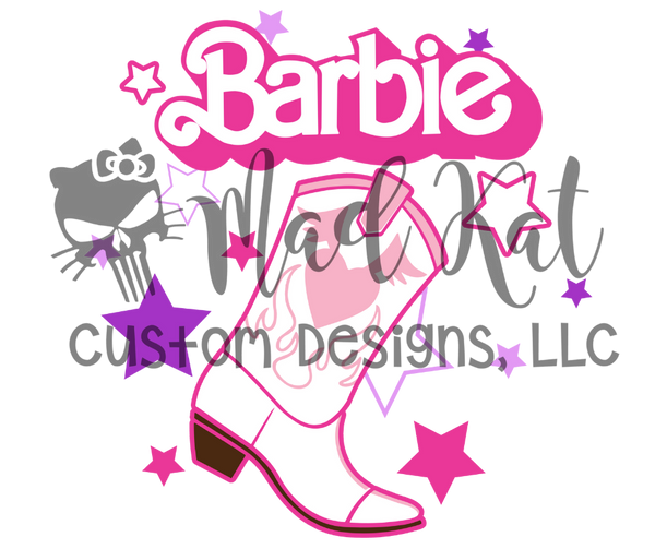 Pink Girl Boot Sublimation Transfer