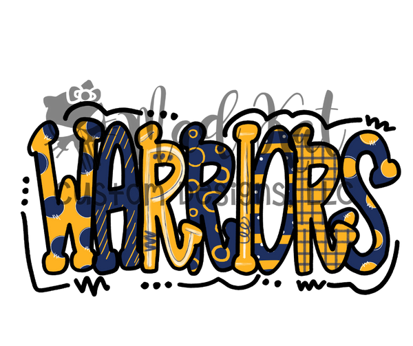 Warriors Doodle Sublimation Transfer