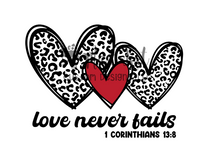 Love Never Fails HTV transfer