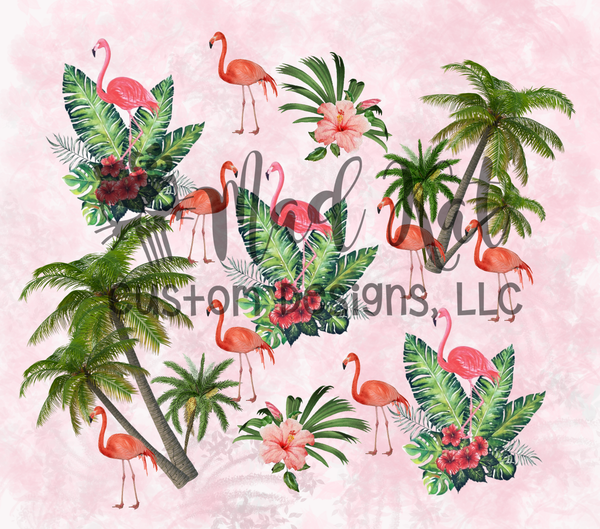 Flamingo Palm Tree Tumbler Print