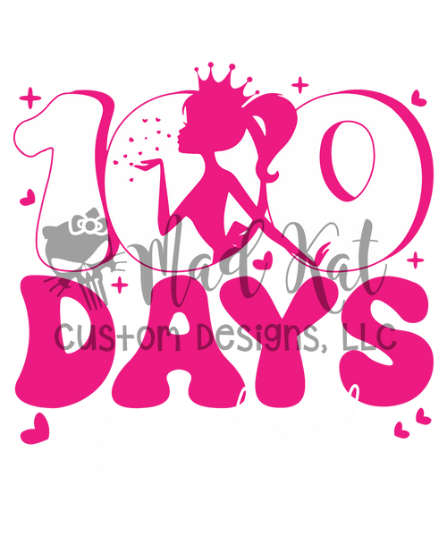 100 Days Pink Girl  HTV transfer