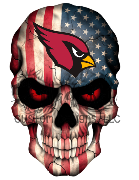 Cardinals Skull HTV transfer