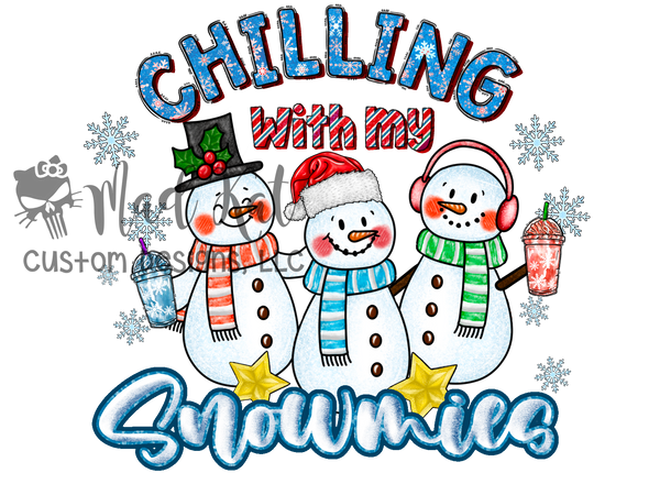 Chilling With My Snowmies HTV transfer