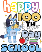 100 Days Blue HTV transfer