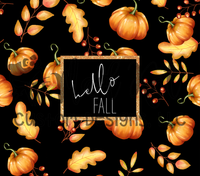 Hello Fall Black Tumbler Print