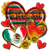 Mexico Serape Hearts Sublimation Transfer
