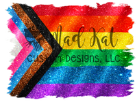 Rainbow Glitter Flag Sublimation Transfer