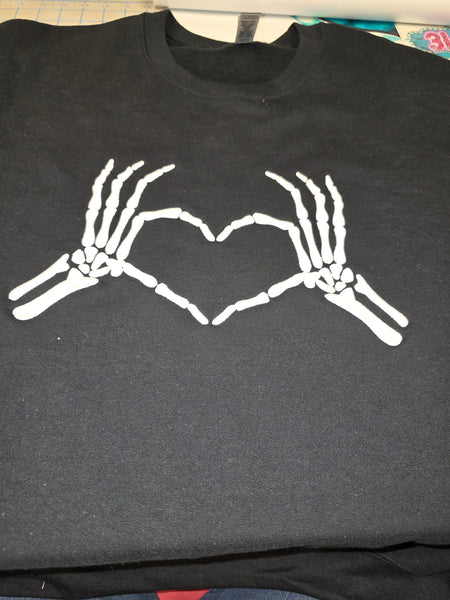 3D Embroidered Skeleton Love Sweatshirt