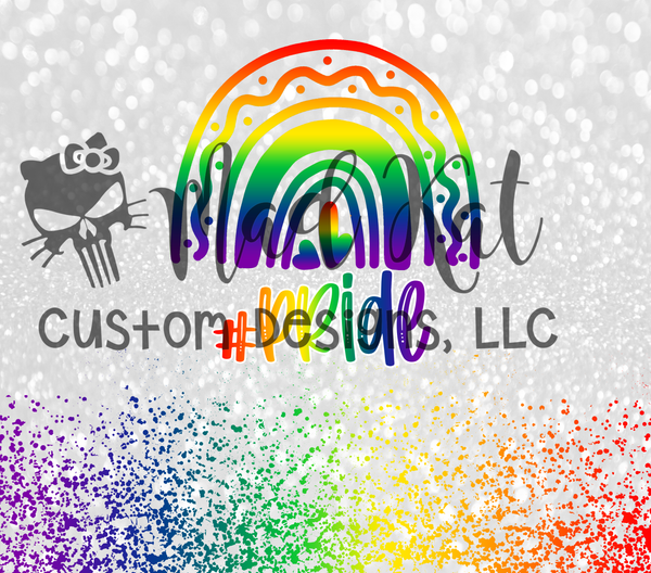 #Pride Rainbow White Glitter Tumbler Print