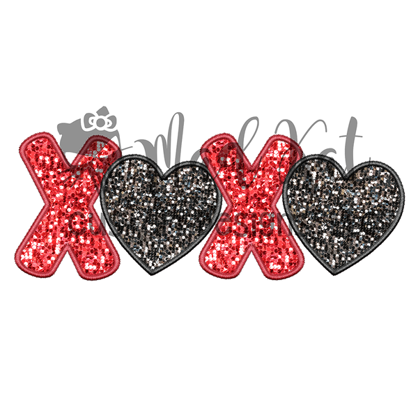 XoXo Faux Embroidery HTV transfer