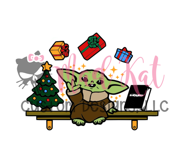 Baby Yoda with presents Sublimation Transfer