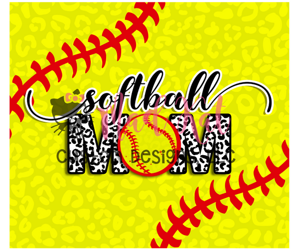 Softball Mom Sublimation Tumbler Print