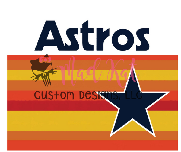 Astros Vintage  Sublimation Tumbler Print