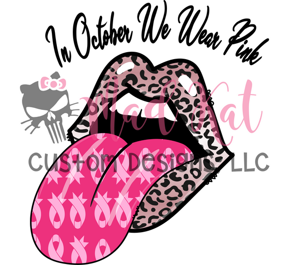 Breast Cancer Lips Sublimation Transfer