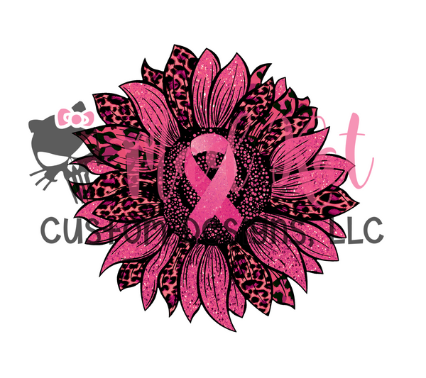 Breast Cancer Sunflower Sublimation Transfer